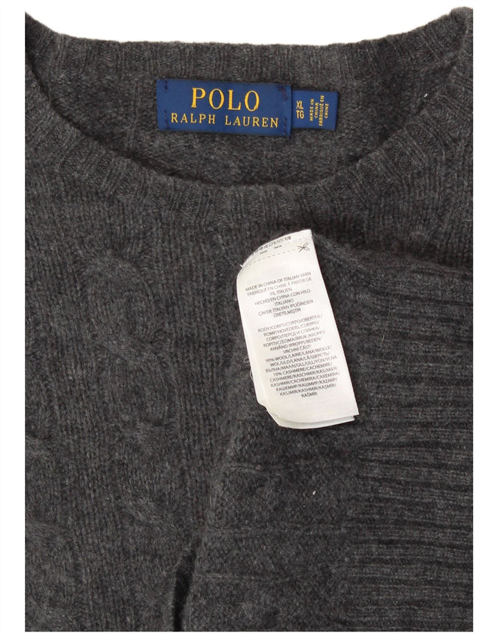 Polo Ralph Lauren Pull ras du cou pour homme XL en laine grise