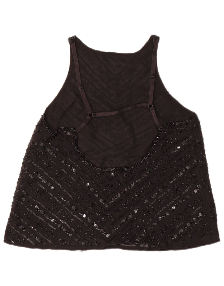 Topshop Chemisier sans manches pour femme UK 42 Medium Noir Polyester