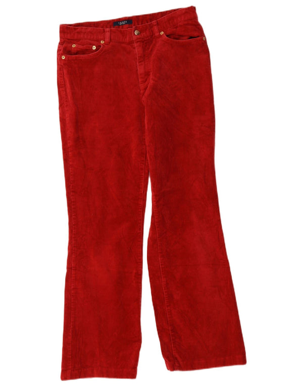 Chaps Pantalon droit en velours côtelé pour femme US 4 Small W30 L28 Coton rouge