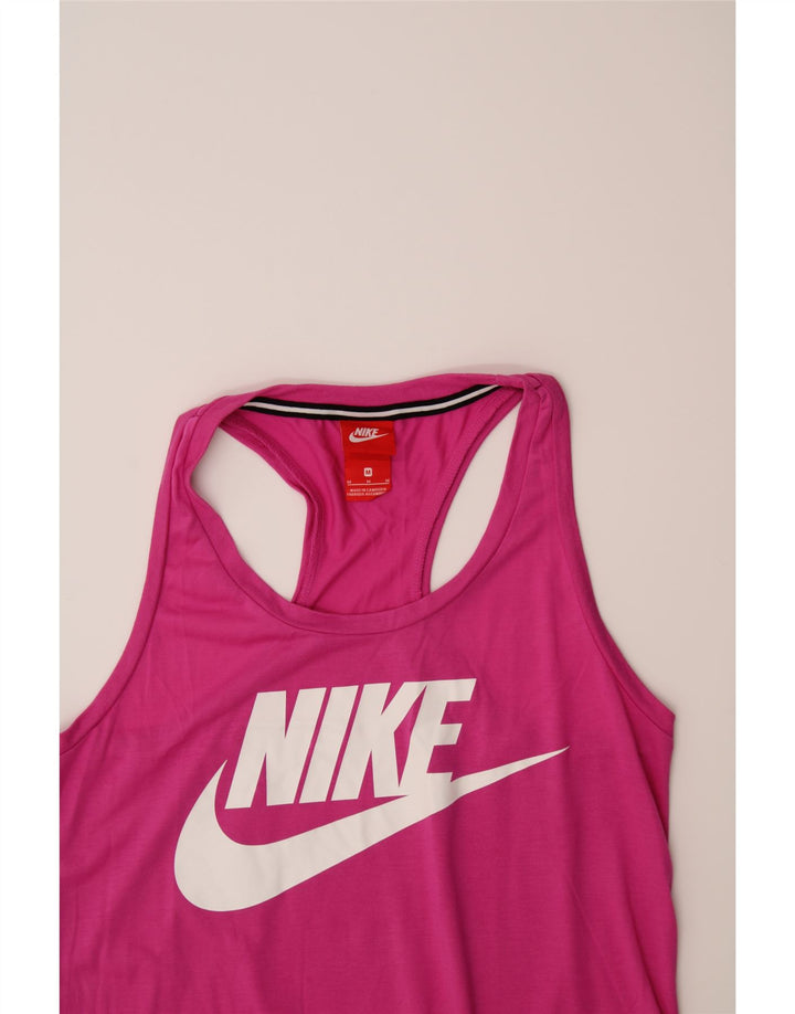 NIKE Womens Graphic Vest Top UK 12 Medium Pink Polyester Vintage Nike and Second-Hand Nike from Messina Hembry 