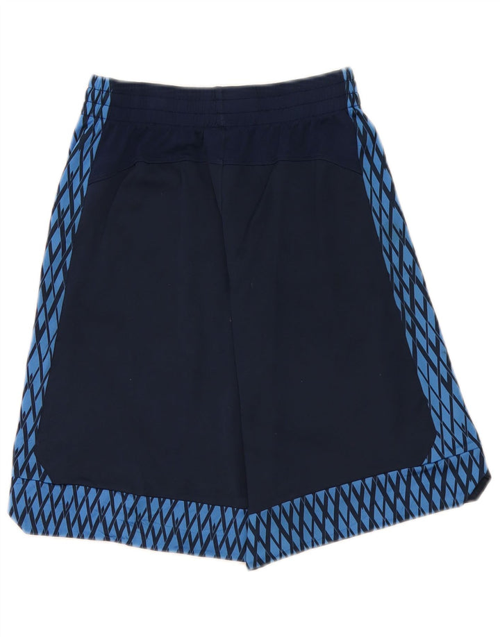 Adidas Short de Sport Garçon 10-11 Ans Polyester Géométrique Bleu Marine Moyen