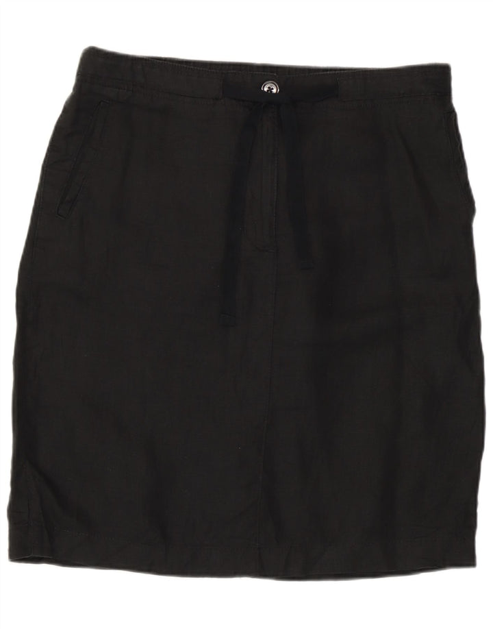 Marks & Spencer Jupe droite pour femme UK 12 Medium W32 Lin noir