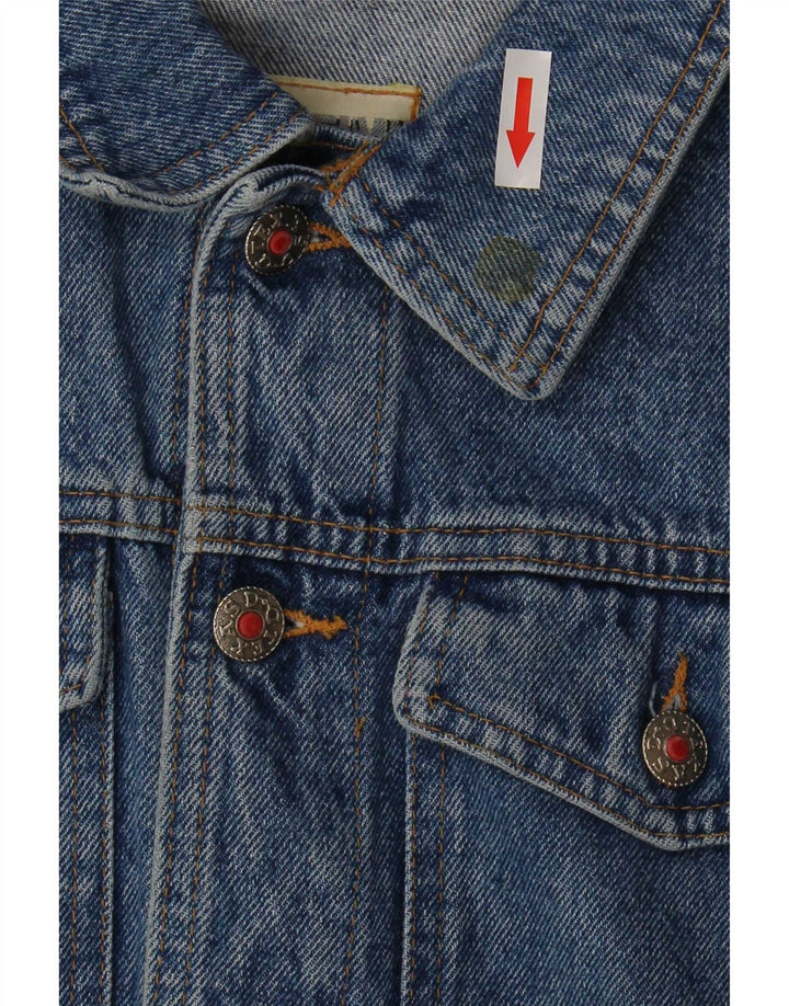 Fly Time Veste en jean courte à manches courtes pour femme IT 42 Bleu moyen Coton