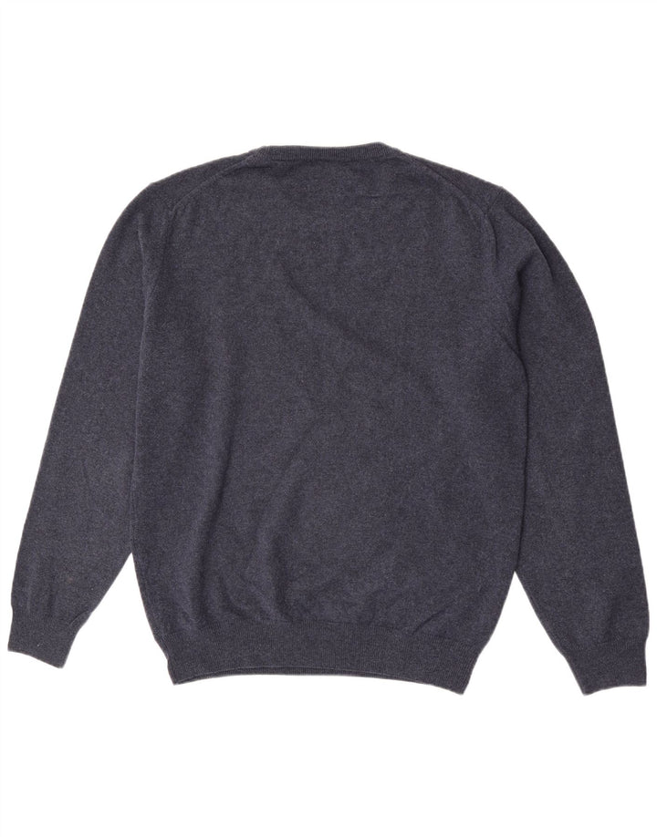 Gant Pull ras du cou pour homme en laine d'agneau bleu marine Taille L