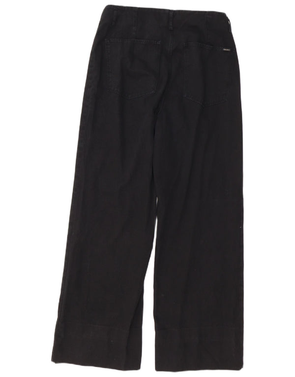 Massimo Dutti Pantalon décontracté taille haute pour femme EU 42 Large W32 L30 Noir