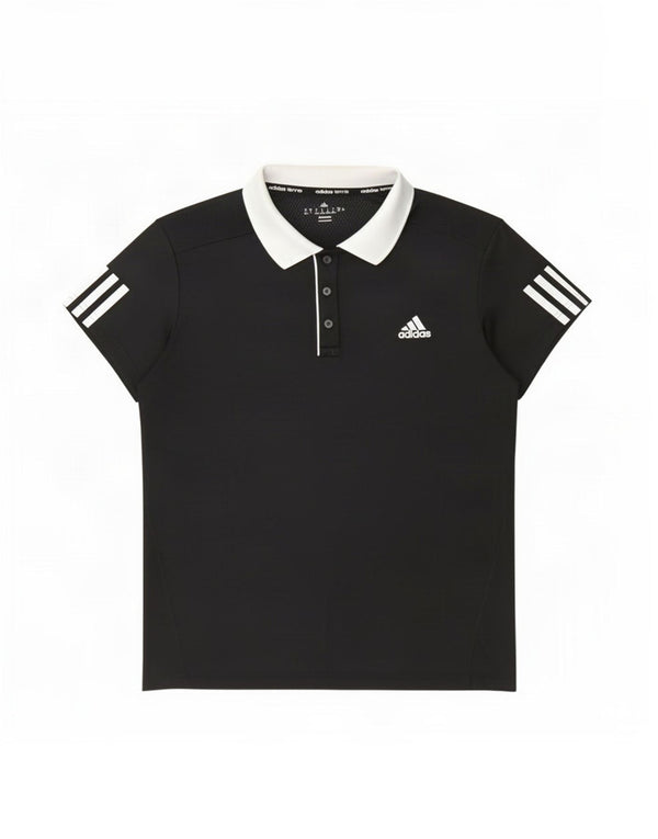 Adidas Polo Climacool pour femme UK 16/18 Large Noir Colorblock