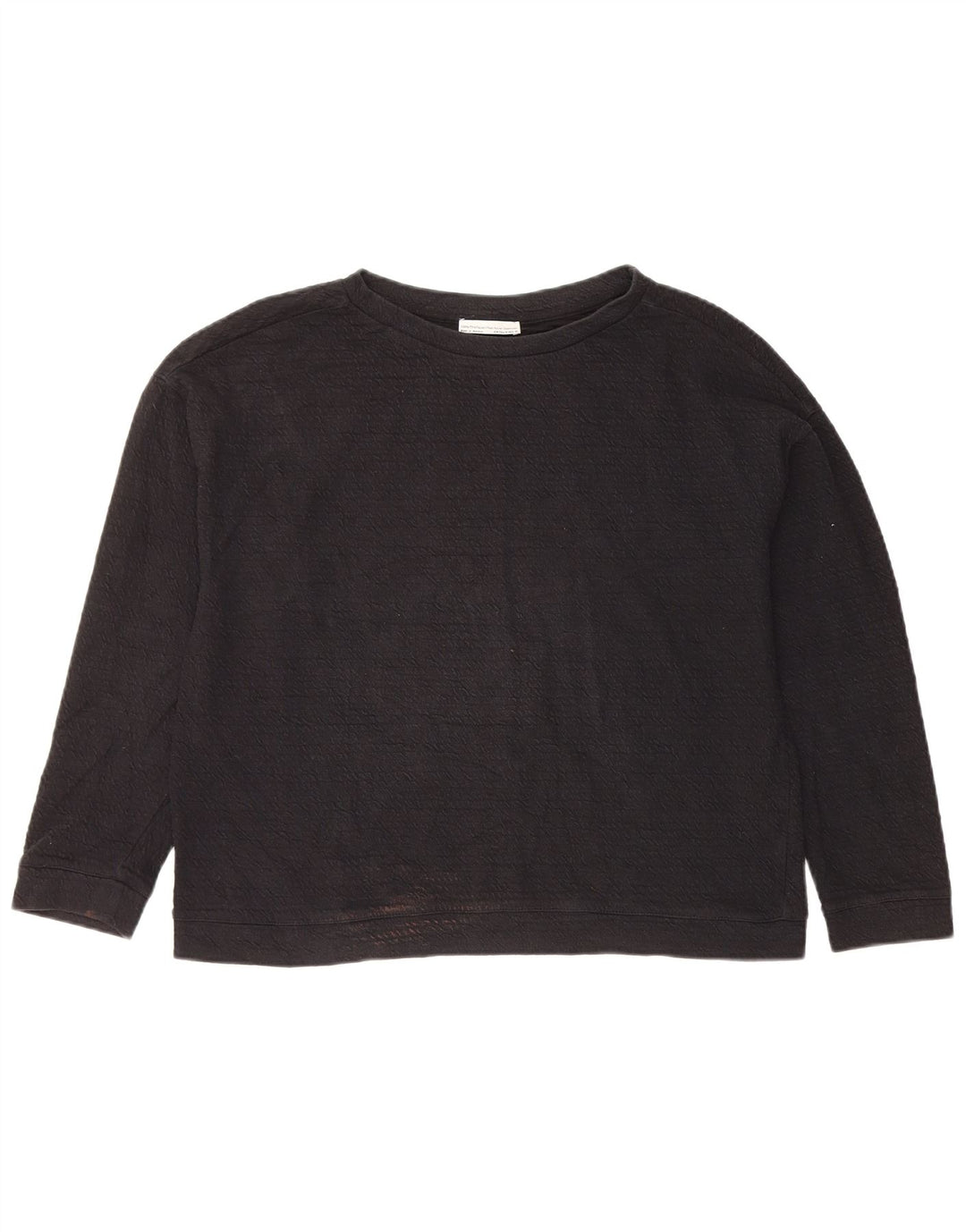 Zara Femme Sweatshirt Jumper UK 14 Moyen Bleu Marine Coton