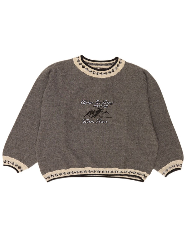Meeting Sweat-shirt court surdimensionné pour femme UK 16 Large Gris