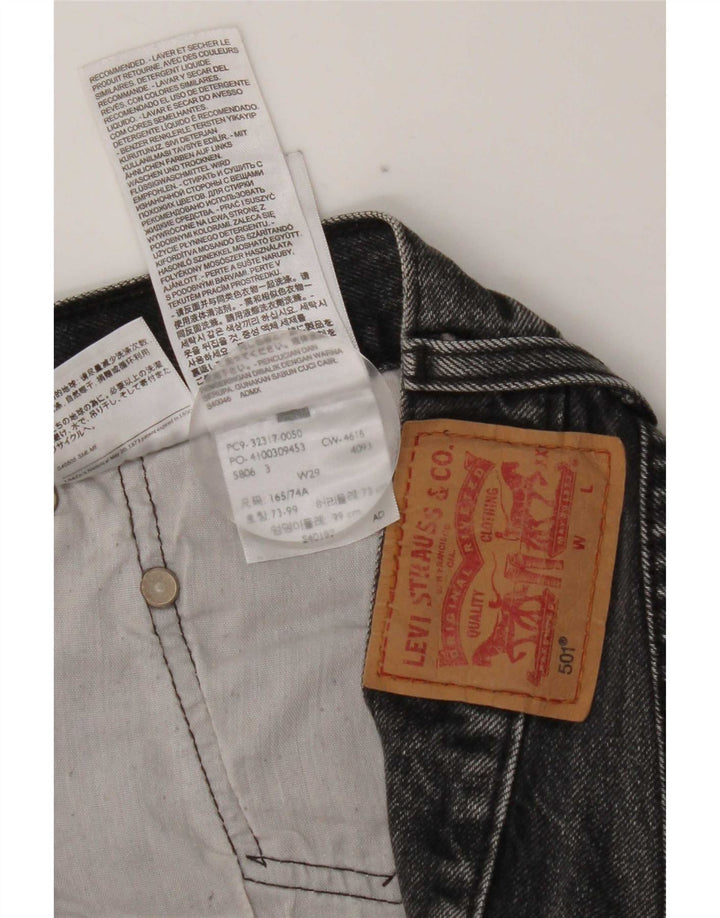 Levi's Short en Jean 501 Femme W29 Gris Moyen Coton