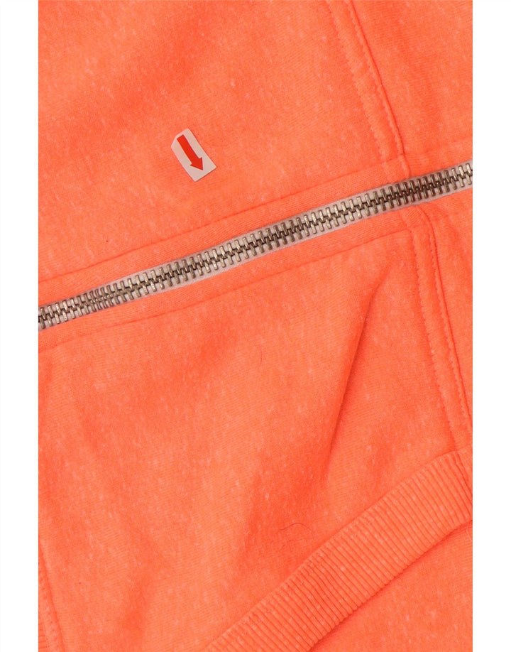 SUPERDRY Pull à capuche zippé graphique pour femme UK 10 Petit coton orange