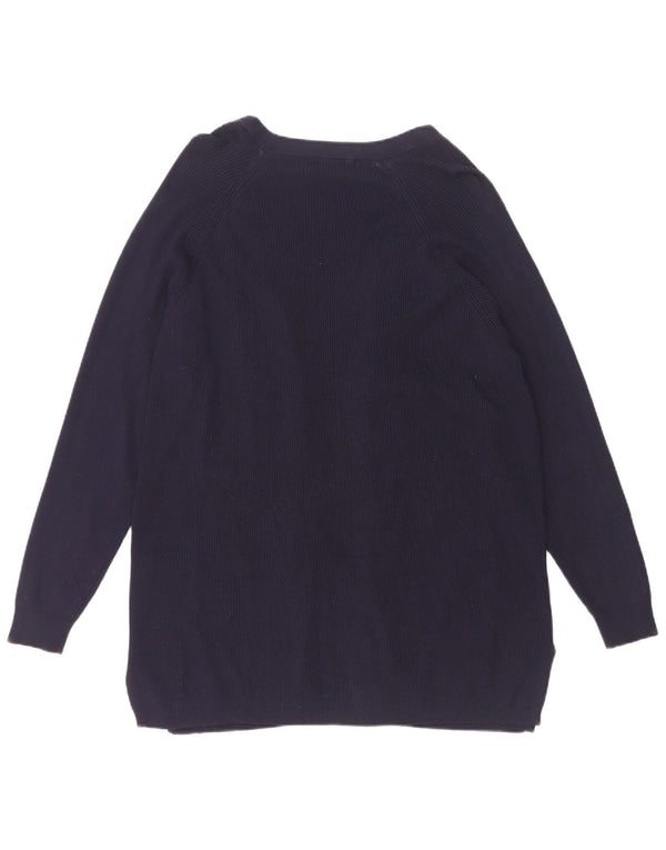 Marks & Spencer Pull cardigan ouvert pour femme UK 14 Large Bleu marine Viscose