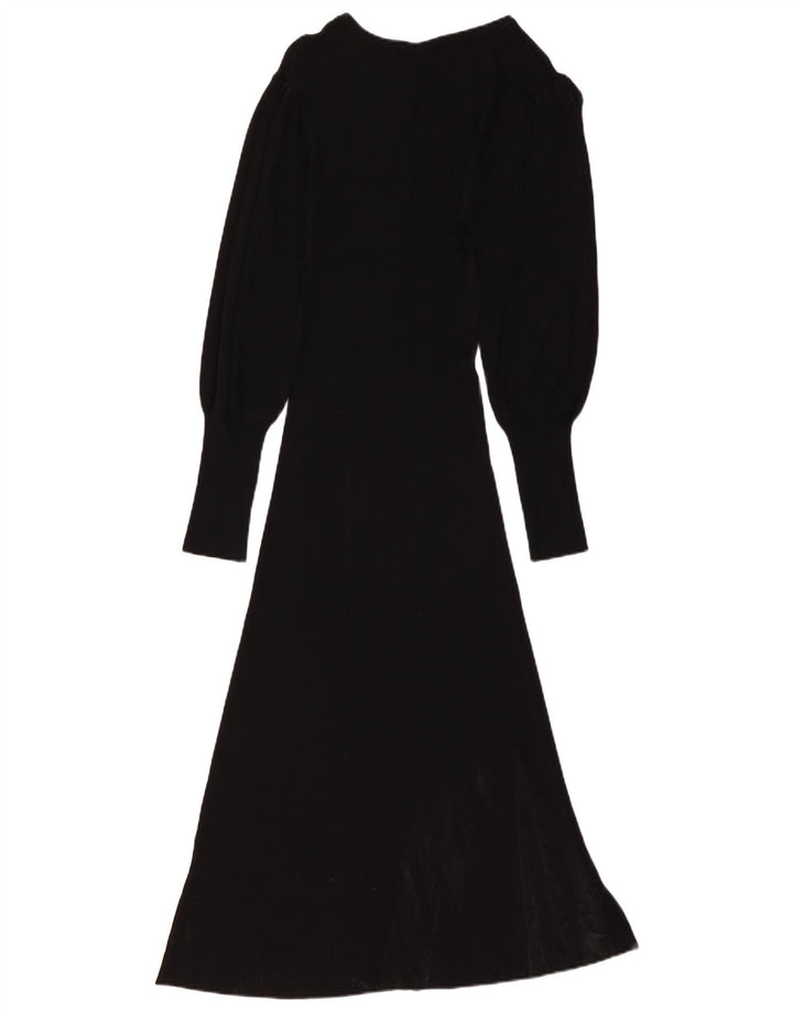 ZARA Femme Robe Pull UK 6 Petite Viscose Noire