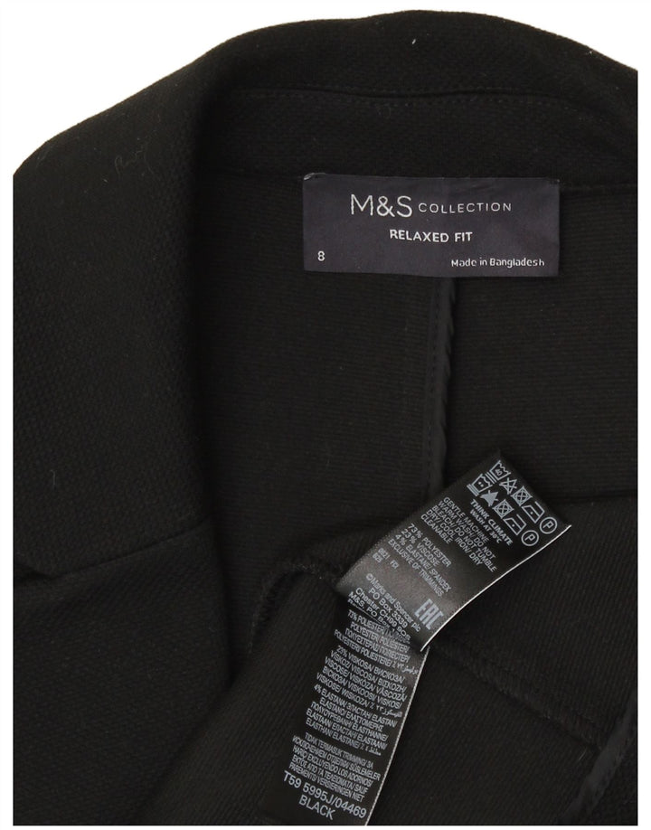 Marks & Spencer Veste blazer ouverte coupe décontractée pour femme UK 8 Small Noir