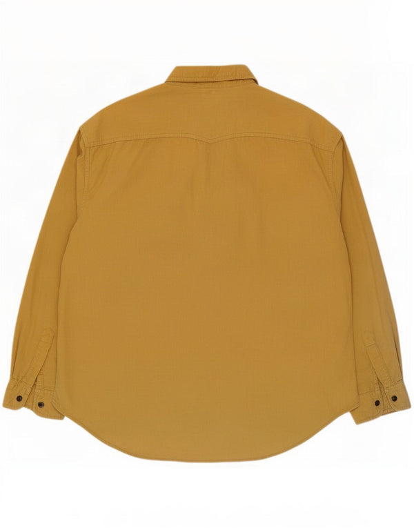 J&P Brothers Chemise en velours côtelé pour homme 2XL Jaune Coton