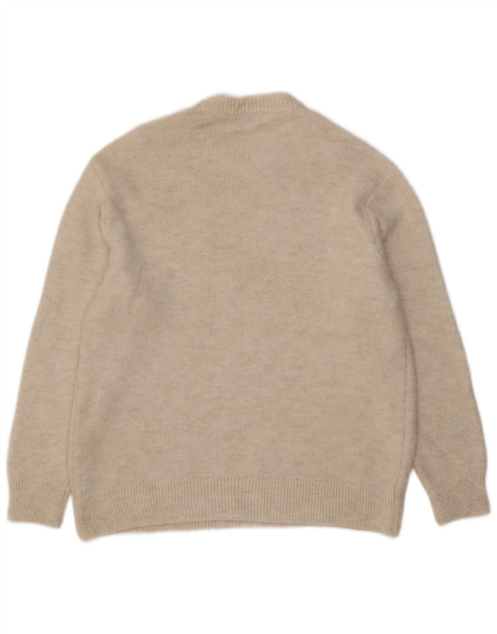 Zara Pull ras du cou pour homme en acrylique blanc cassé