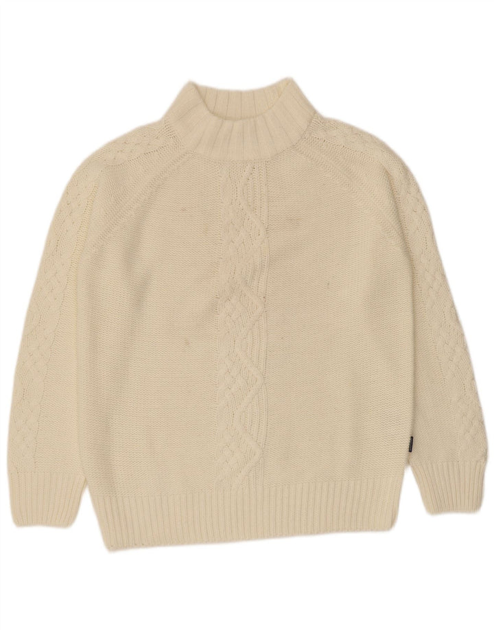 Carrera Pull col roulé pour femme UK 14 Medium Off White Acrylique