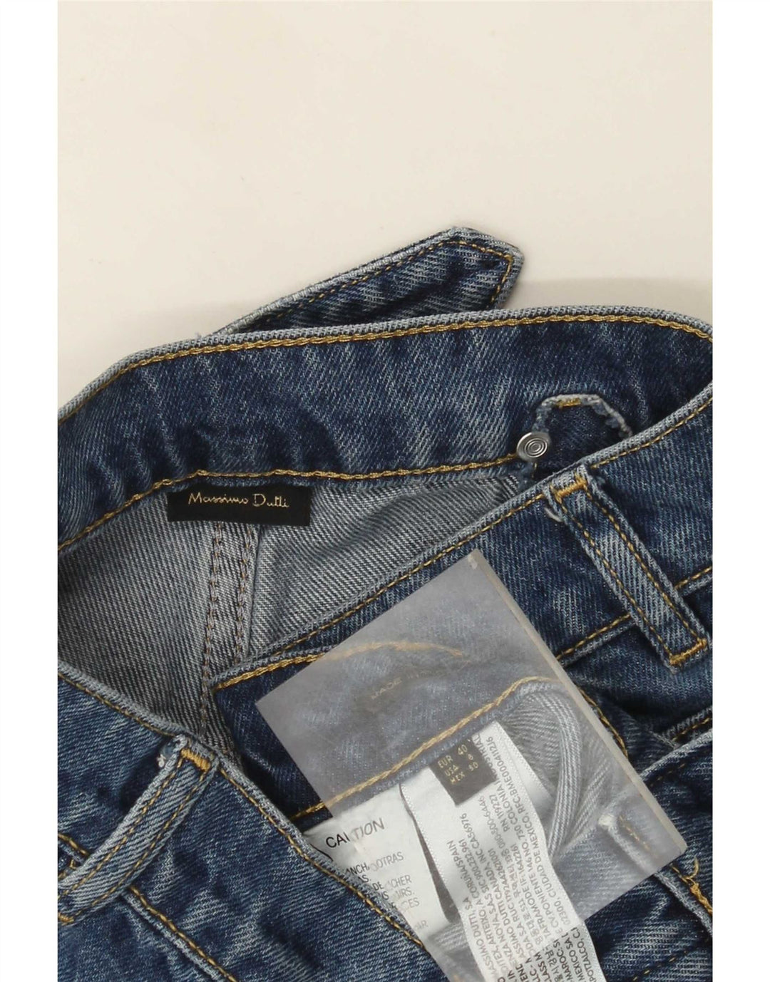 Massimo Dutti Jean large pour femme EU 40 Medium W30 L30 Bleu Coton