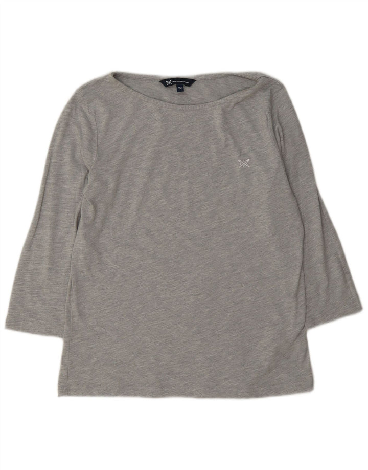 Crew Clothing Haut Femme Manches 3/4 UK 10 Petit Gris Polyester