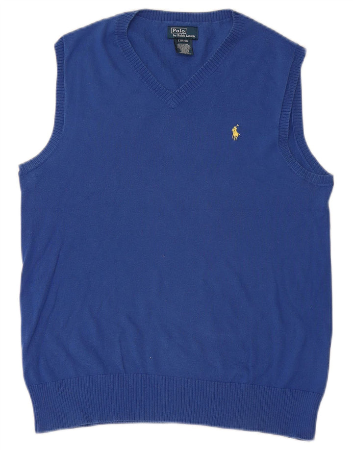 POLO RALPH LAUREN Débardeur Gilet Garçon 14-15 ans Grand Bleu Coton