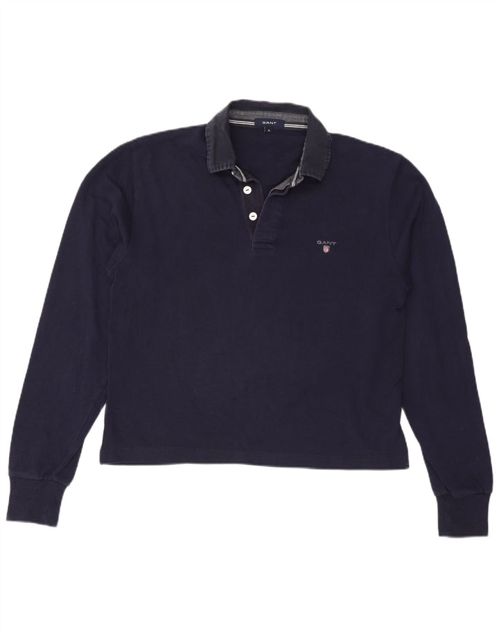 GANT Polo surdimensionné à manches longues pour femme UK 14 Bleu marine moyen