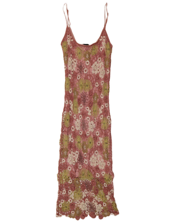 Claire Kennedy Robe longue au crochet pour femme US 2 XS Rose floral
