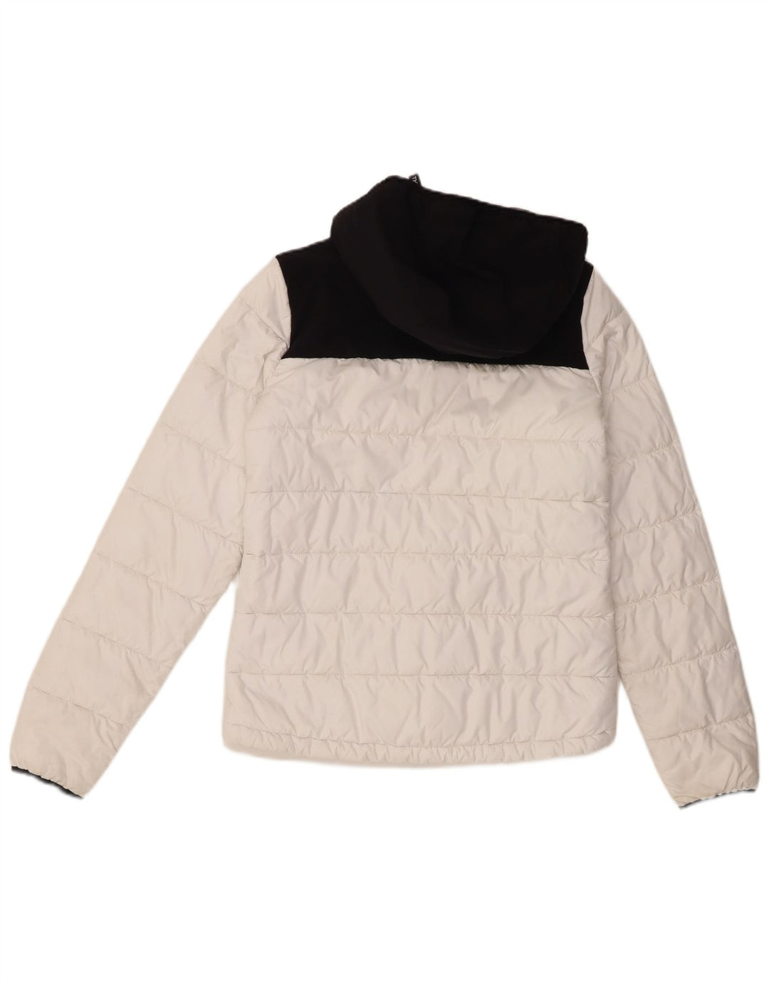 The North Face Veste matelassée à capuche pour femme UK 10 Small White Colourblock