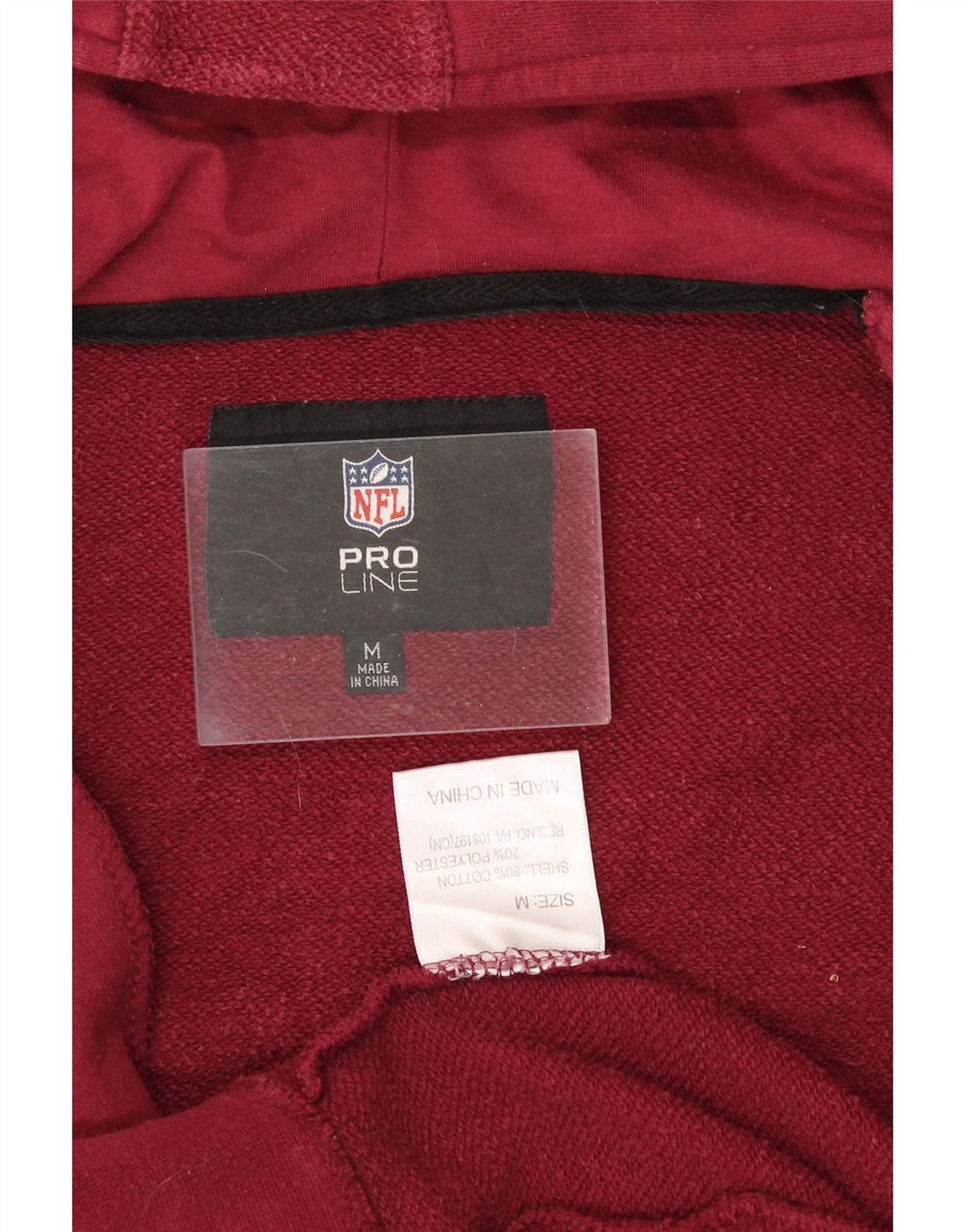 NFL Mens Washington Graphic Zip Hoodie Sweater Medium Red Cotton Vintage NFL and Second-Hand NFL from Messina Hembry 