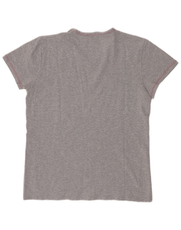 Lotto T-Shirt Femme Top UK 12 Gris Moyen Coton