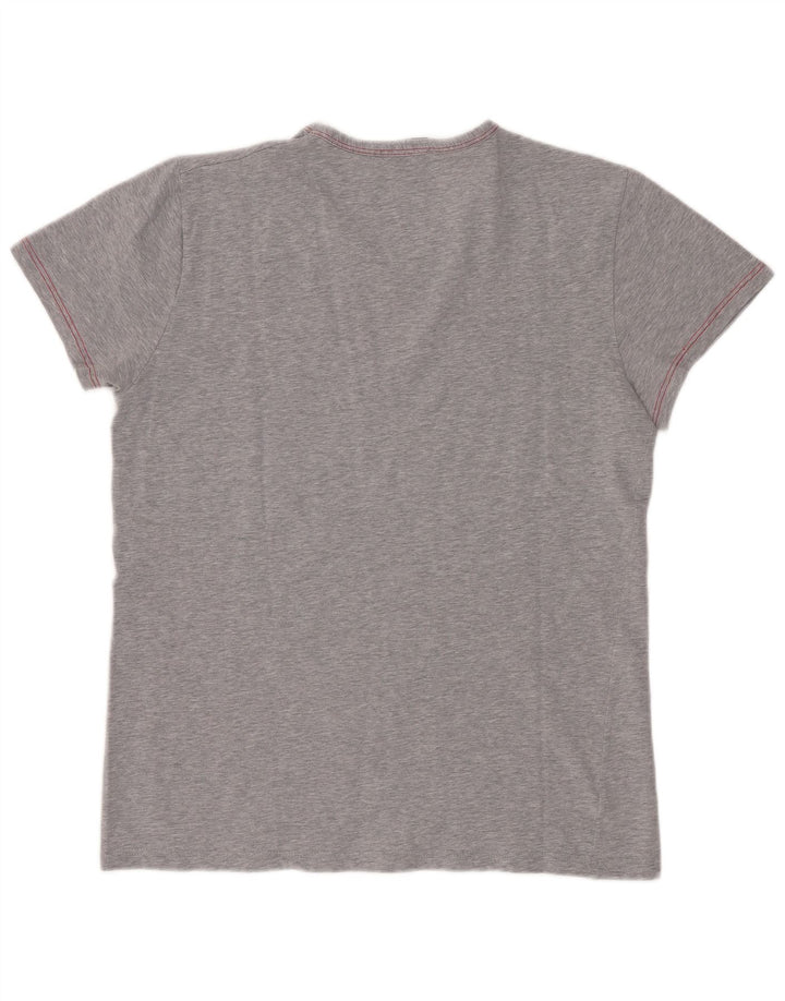 Lotto T-Shirt Femme Top UK 12 Gris Moyen Coton