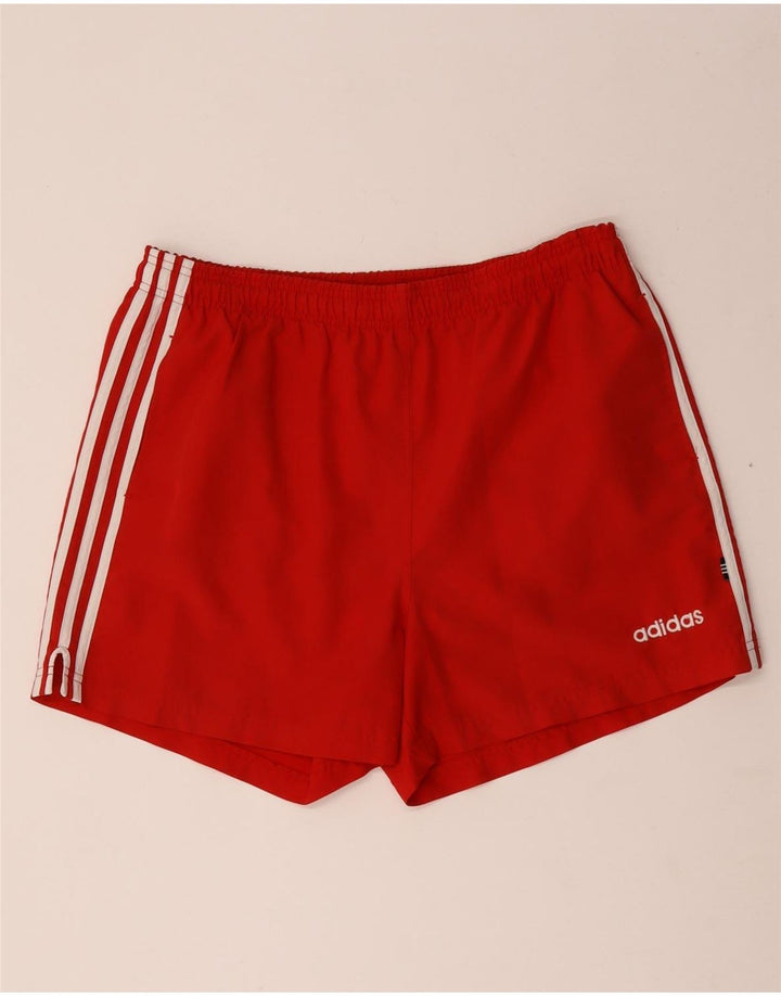 Adidas Short de sport pour homme en polyester rayé rouge moyen