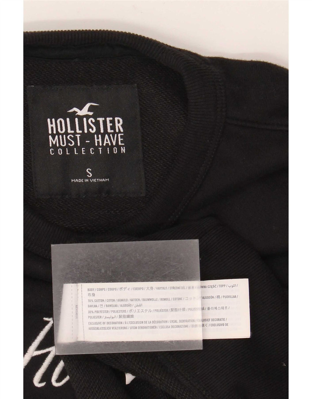 Hollister Sweat-shirt graphique pour hommes, petit, noir, coton