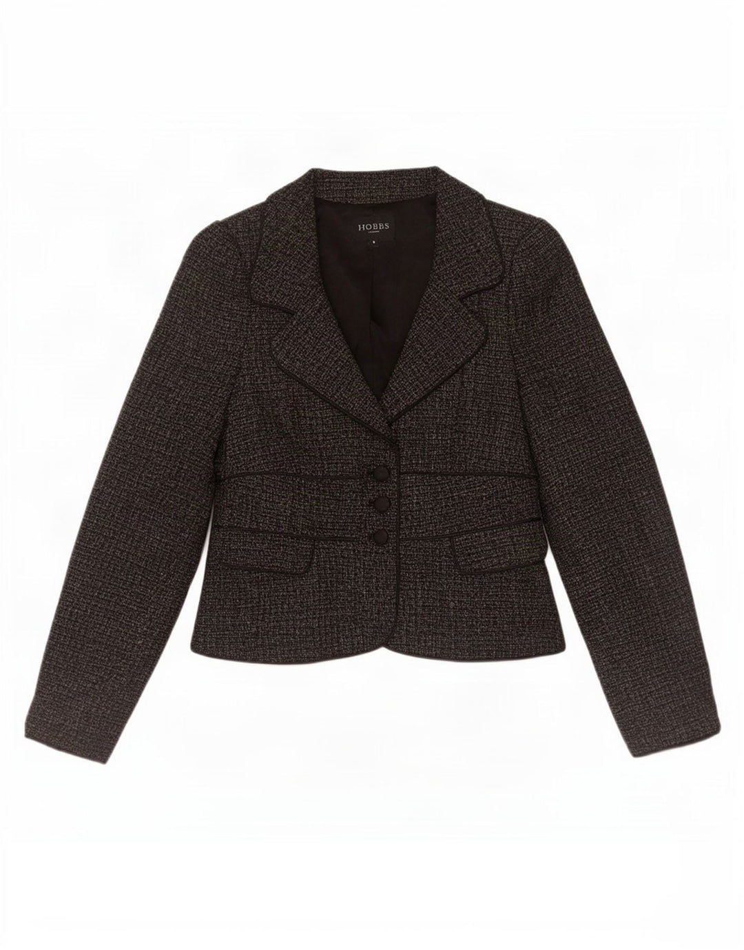 Hobbs Veste Blazer 3 Boutons Femme UK 8 Petit Gris Polyester