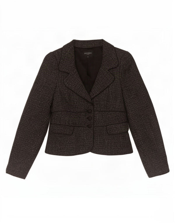 Hobbs Veste Blazer 3 Boutons Femme UK 8 Petit Gris Polyester