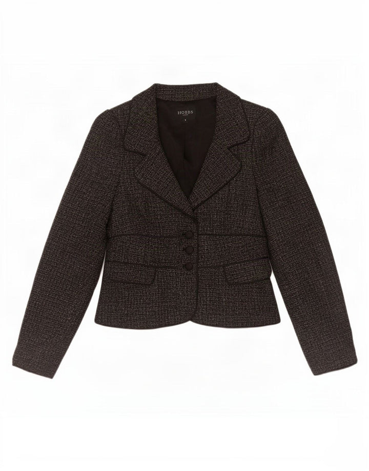 Hobbs Veste Blazer 3 Boutons Femme UK 8 Petit Gris Polyester