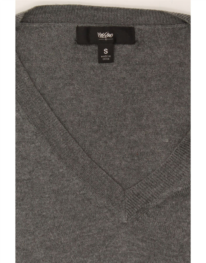 MOSSIMO Womens V-Neck Jumper Sweater UK 10 Small Grey Nylon Vintage Mossimo and Second-Hand Mossimo from Messina Hembry 