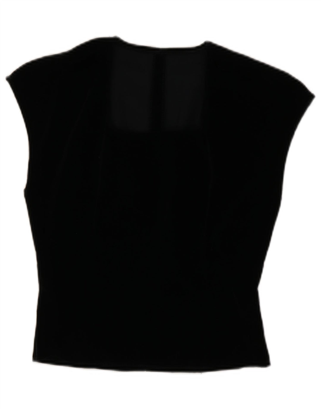 vintage Femme Gilet Blouse Top IT 44 Moyen Noir