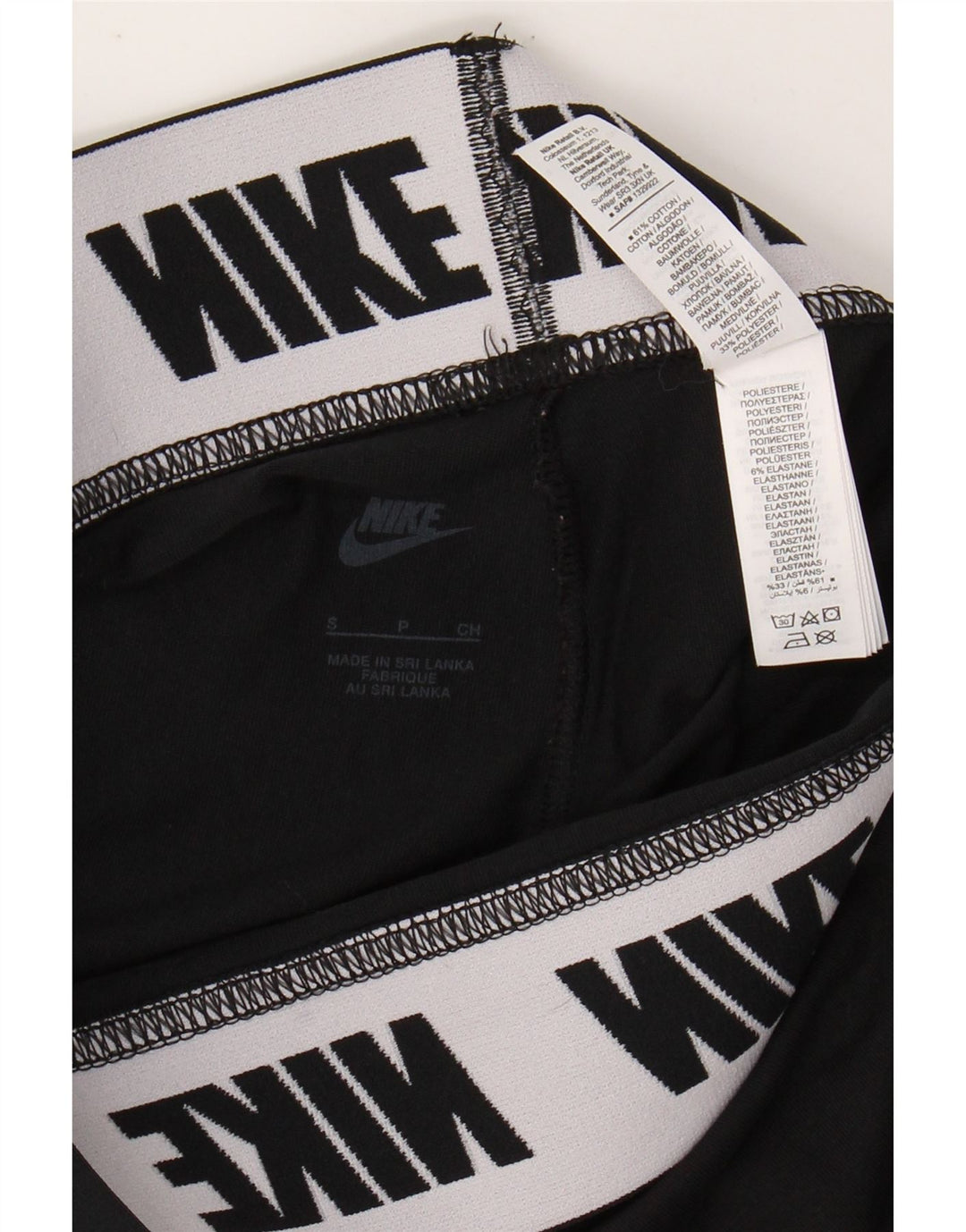NIKE Leggings graphiques pour femmes UK 8 petit coton noir