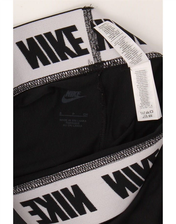 NIKE Leggings graphiques pour femmes UK 8 petit coton noir