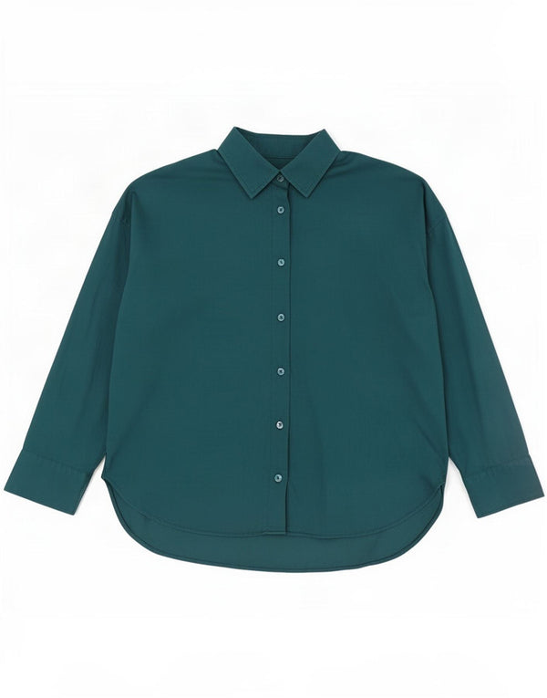Zara Chemisier surdimensionné à manches 3/4 pour femme UK 6 XS Vert Viscose