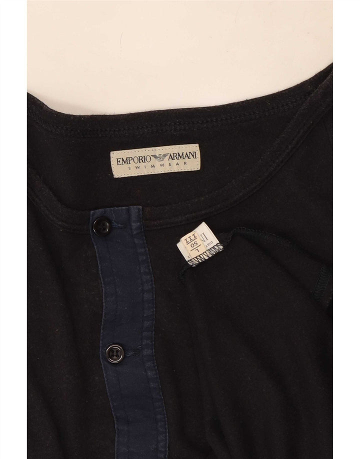 Armani Exchange Haut graphique à manches longues pour hommes, grand coton gris