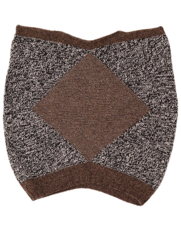 vintage Femmes Manches Courtes Bouton Cou Jumper Pull UK 14 Gris Moyen