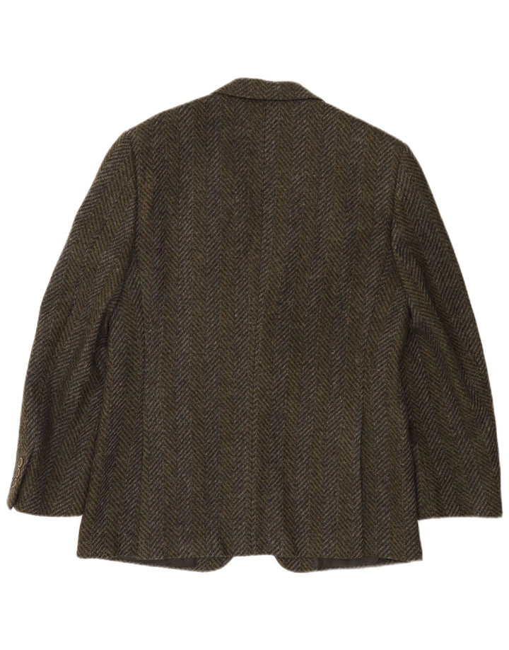 Pierre Cardin Veste blazer à 2 boutons pour homme UK 38 Kaki moyen à chevrons