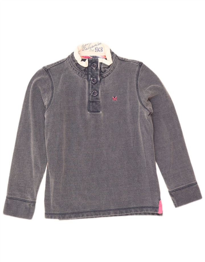 Crew Clothing Sweat-shirt à col boutonné pour femme UK 10 Petit Bleu marine