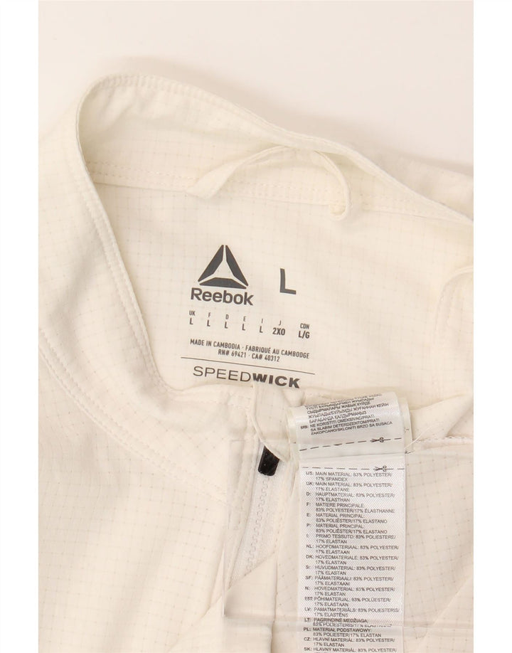 REEBOK Veste de Survêtement Homme Grand Carreau Blanc Polyester