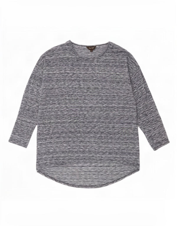 Phase Eight Top Femme Manches Longues UK 42 Gris Moyen Viscose Moucheté