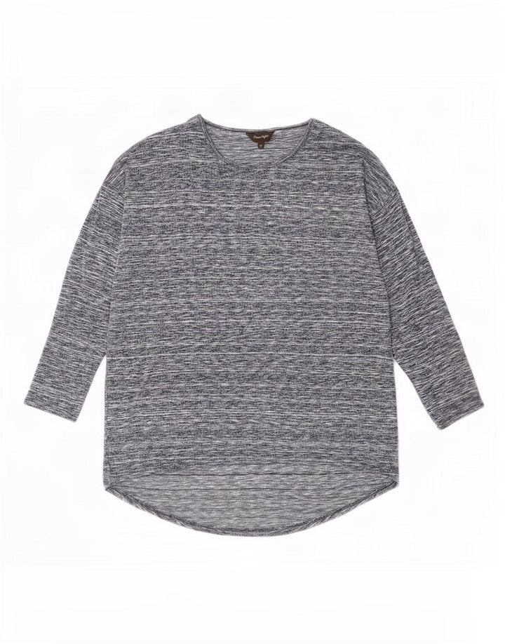 Phase Eight Top Femme Manches Longues UK 42 Gris Moyen Viscose Moucheté