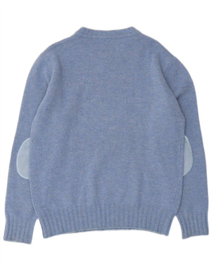 Murphy & Nye Pull col V pour homme en laine color block Bleu Taille L