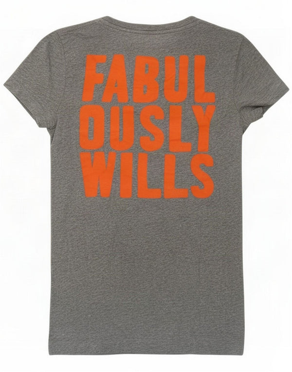 Jack Wills T-shirt graphique pour femme UK 8 petit gris coton