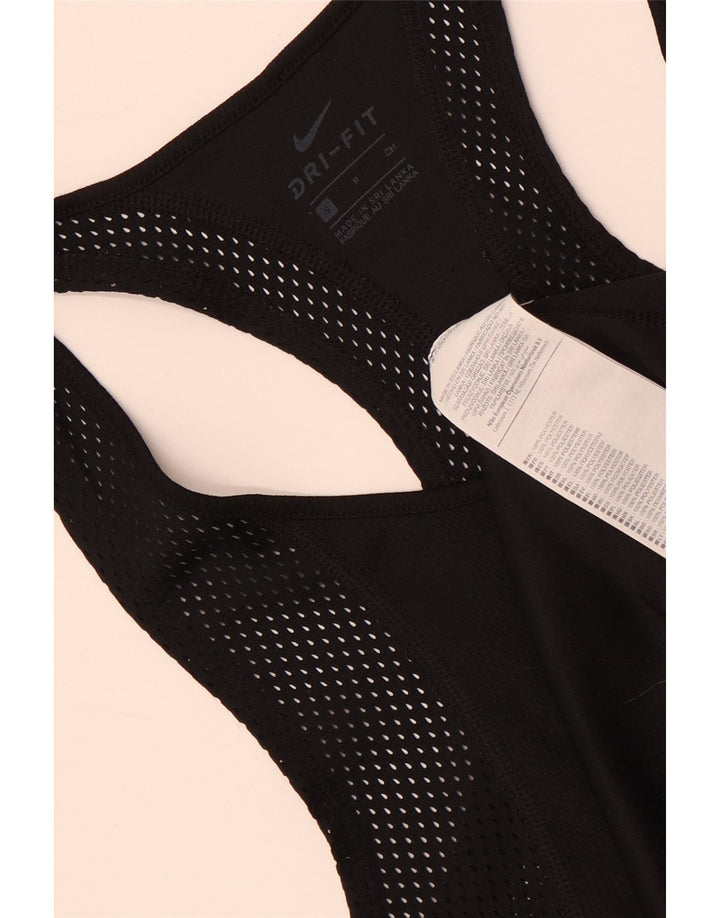 Nike Femme Dri Fit Débardeur UK 10 Petit Noir Polyester