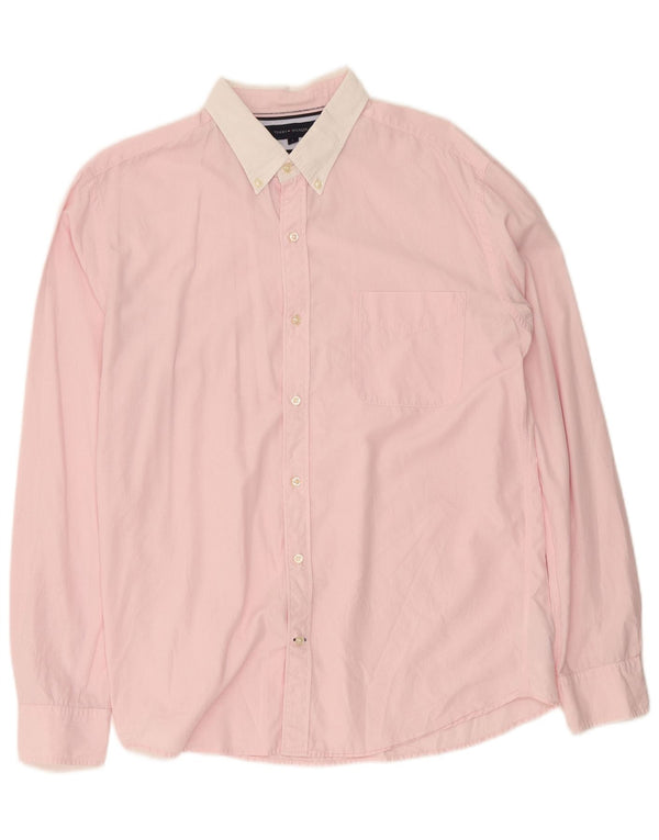Tommy Hilfiger Chemise vintage pour homme en coton à fines rayures roses
